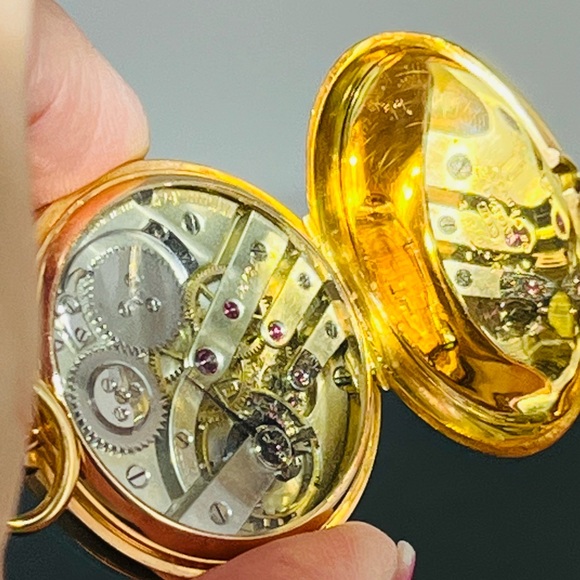 Tiffany & Co. Antique 18 K Yellow Gold Pocket Watch 45 gm Total Weight - Picture 5 of 14